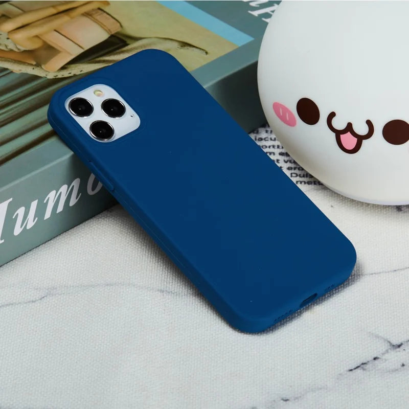 Liquid Silicone Solid Color Protective Phone Case for iPhone 13 Pro Max 6.7 inch - Blue