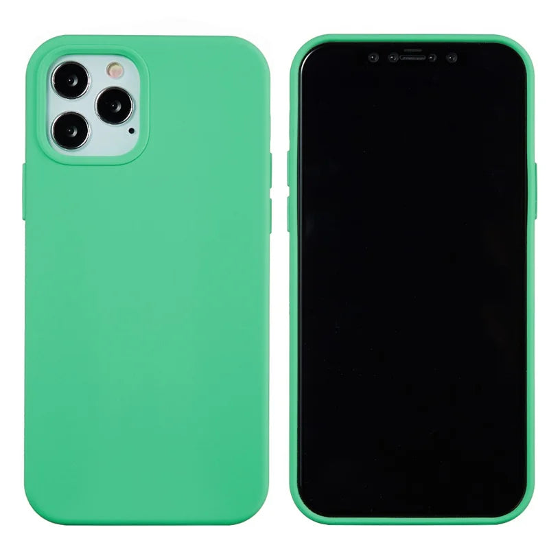Liquid Silicone Solid Color Protective Phone Case for iPhone 13 Pro Max 6.7 inch - Green