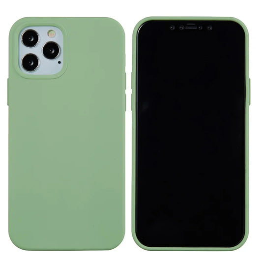Anti Scratch Liquid Silicone Soft Phone Case Shell for iPhone 13 Pro 6.1 inch - Mint Green