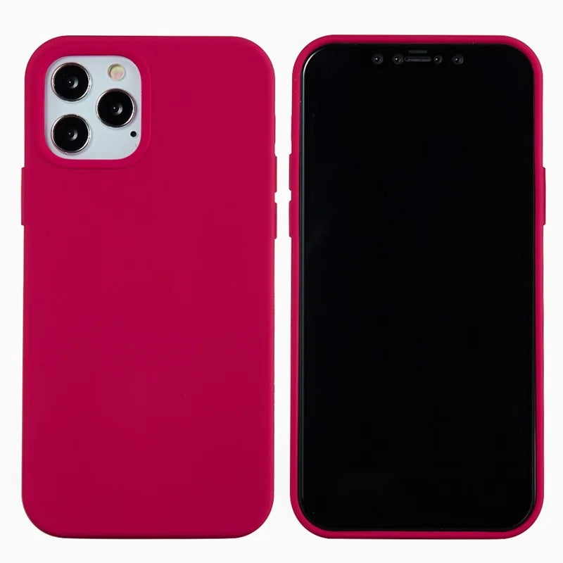 Anti Scratch Liquid Silicone Soft Phone Case Shell for iPhone 13 Pro 6.1 inch - Rose
