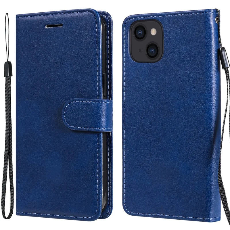 iPhone 13 flipcover Blå KT læder - EOL