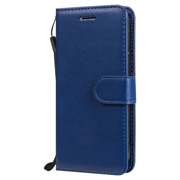 KT Leather Series-2 TPU and PU Leather Texture Full Protection Wallet Stand Phone Case for iPhone 13 mini 5.4 inch - Blue