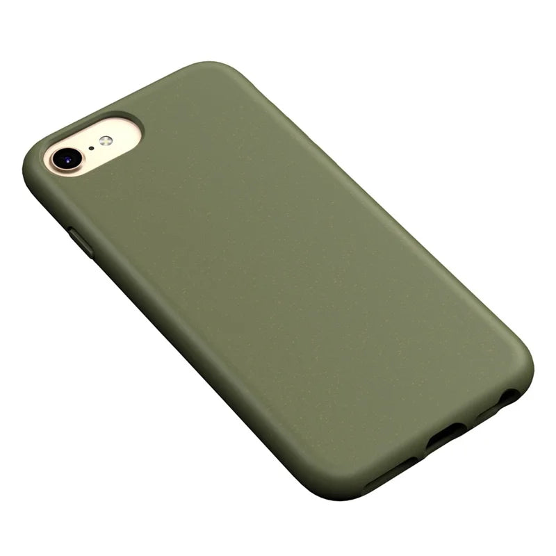 iPhone 7/8/SE TPU Cover Starry Sky Series Soft Drop Protection Biodegradable Wheat Straw Smooth Tough Matte Back Army – Grøn
