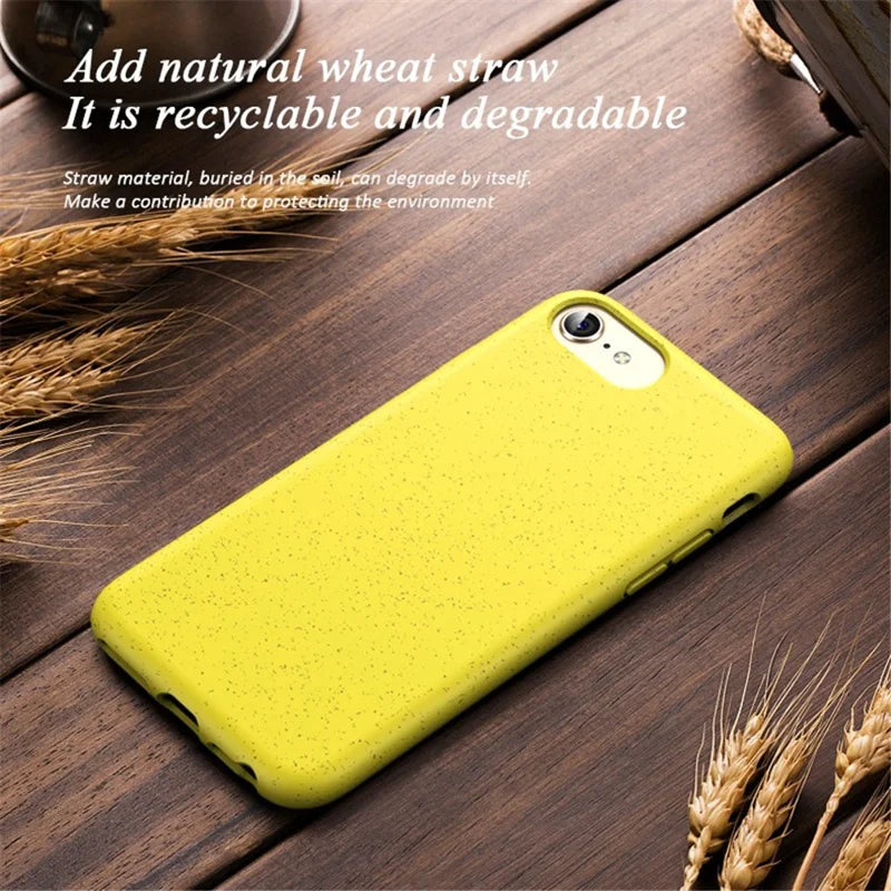 iPhone 7/8/SE TPU Cover Starry Sky Series Soft Drop Protection Biodegradable Wheat Straw Smooth Tough Matte Back Army – Grøn