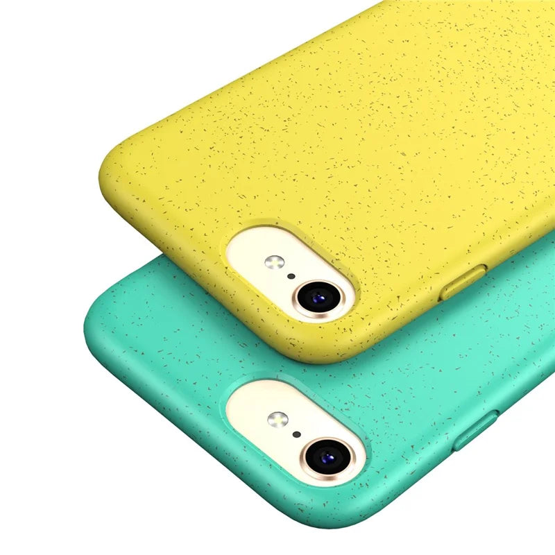iPhone 7/8/SE TPU Cover Starry Sky Series Soft Drop Protection Biodegradable Wheat Straw Smooth Tough Matte Back Army – Grøn