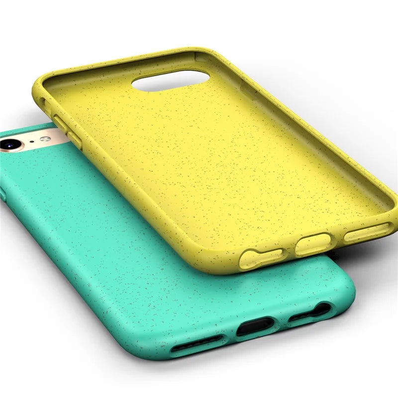 iPhone 7/8/SE TPU Cover Starry Sky Series Soft Drop Protection Biodegradable Wheat Straw Smooth Tough Matte Back Army – Grøn
