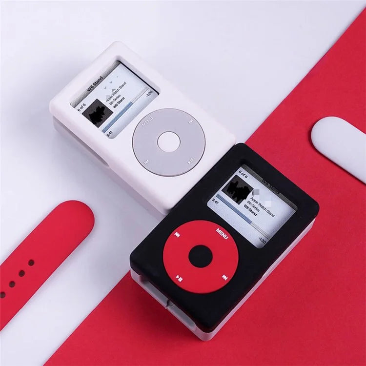 Smartwatch Stand for Apple Watch Series1/2/3/4/5/6 Desktop Stand MP3 Silicone Charging Base - White / Grey