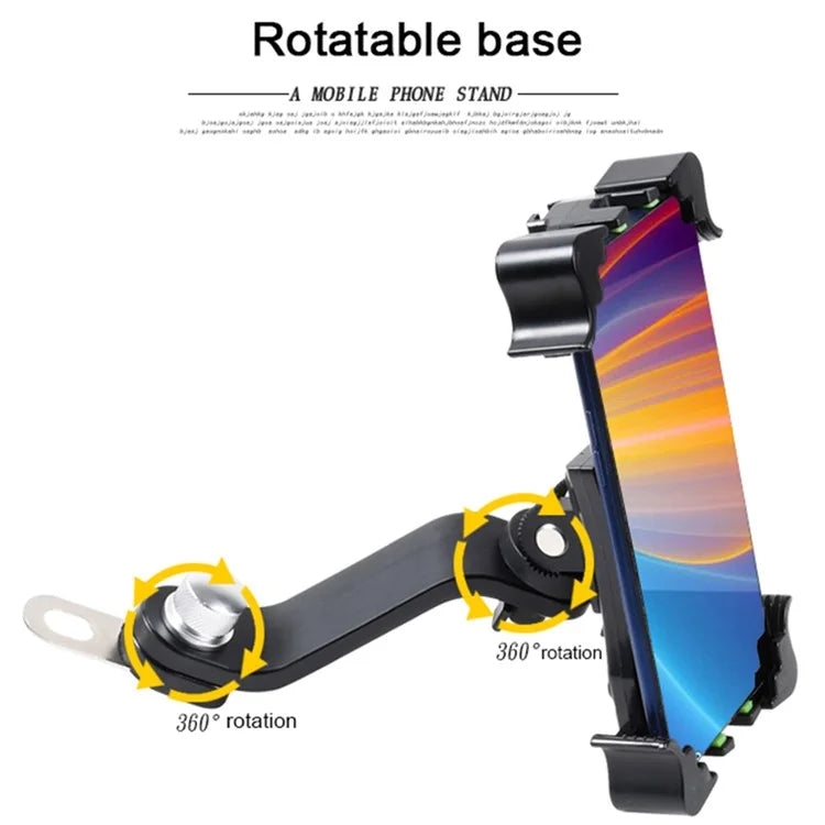 ZP-DC2020 Bicycle Handlebar Mobile Phone Holder Rotation Mount Stand Bracket for iPhone Huawei - Black