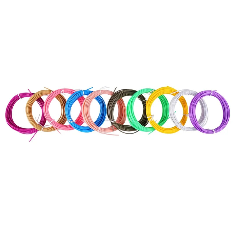 10 Rolls Various Color Kids 3D Printing Materials 5m 1.75mm Diameter Low Temperature PCL Filament for 3D Printing Pen - Random Color