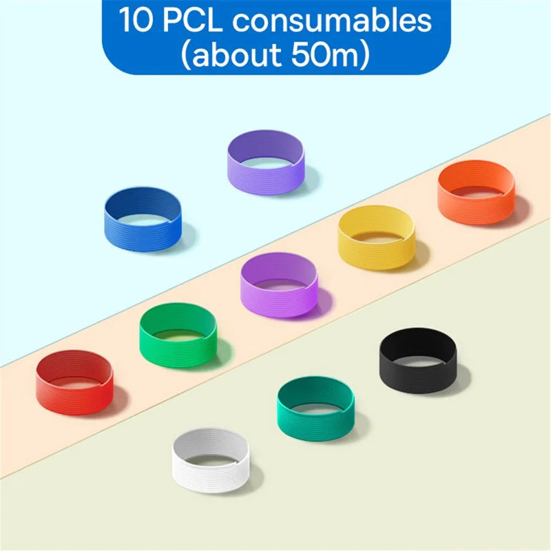10 Rolls Various Color Kids 3D Printing Materials 5m 1.75mm Diameter Low Temperature PCL Filament for 3D Printing Pen - Random Color