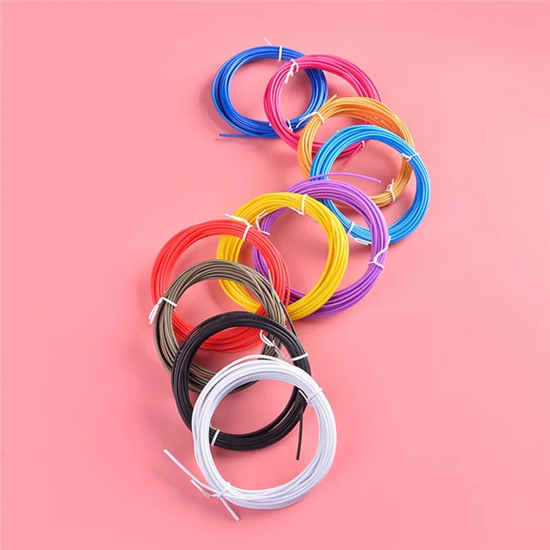 10 Rolls Various Color Kids 3D Printing Materials 5m 1.75mm Diameter Low Temperature PCL Filament for 3D Printing Pen - Random Color