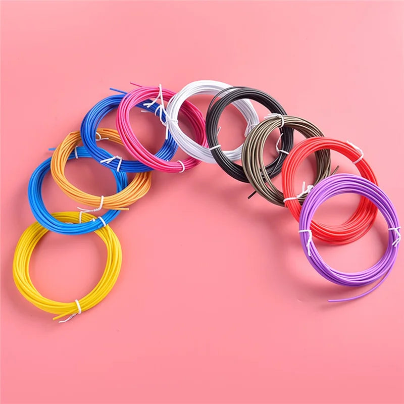 10 Rolls Various Color Kids 3D Printing Materials 5m 1.75mm Diameter Low Temperature PCL Filament for 3D Printing Pen - Random Color