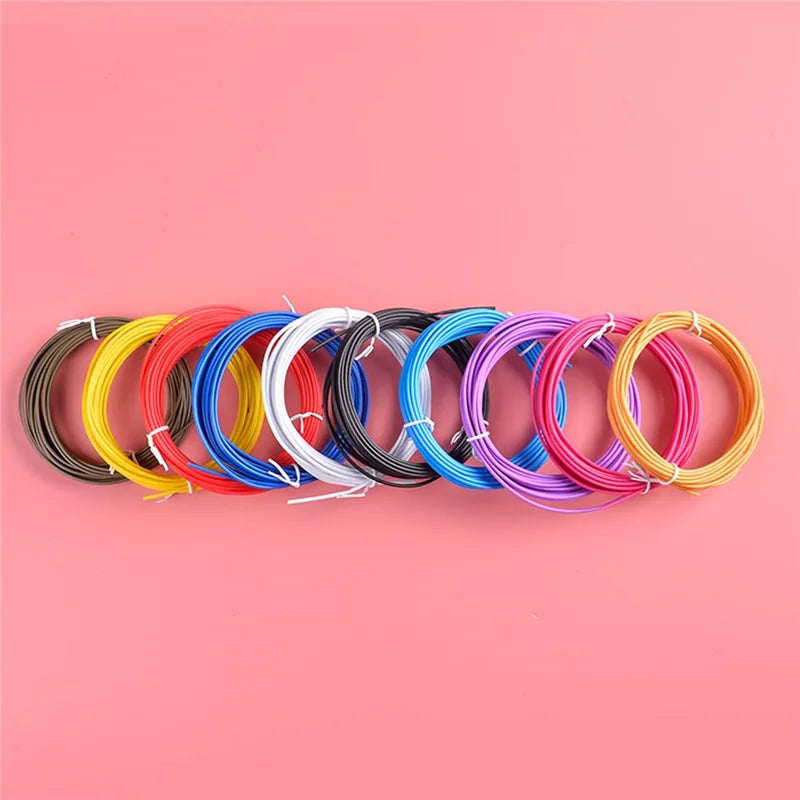 10 Rolls Various Color Kids 3D Printing Materials 5m 1.75mm Diameter Low Temperature PCL Filament for 3D Printing Pen - Random Color