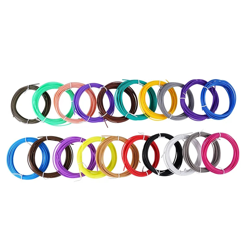 20 Rolls Various Color 5m 1.75mm Diameter Low Temperature 3D Print Pen PCL Filament Kids 3D Printing Materials - Random Color