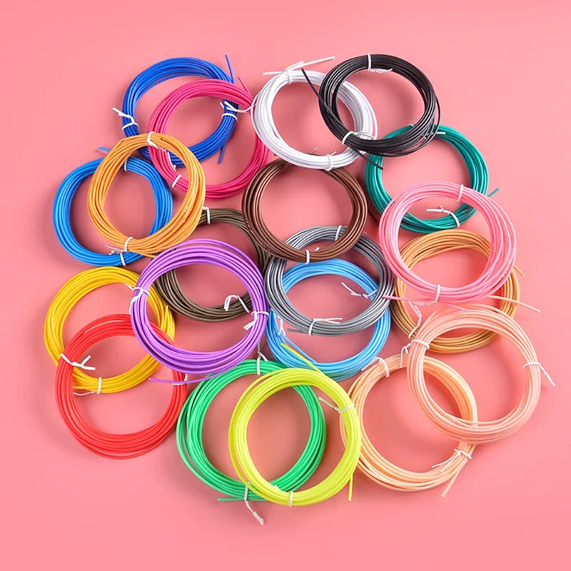 20 Rolls Various Color 5m 1.75mm Diameter Low Temperature 3D Print Pen PCL Filament Kids 3D Printing Materials - Random Color