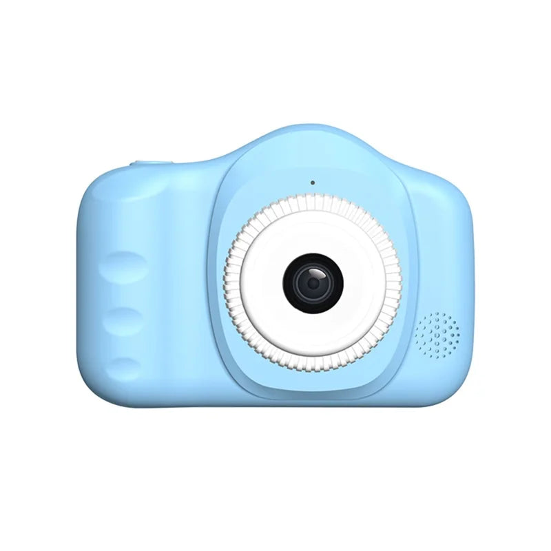 A2 2.4 Inch IPS Screen Macaron Cute Camera 4000W Dual Lens 1080P Portable Mini Camera with Lanyard for Kids (No Memory Card) - blue