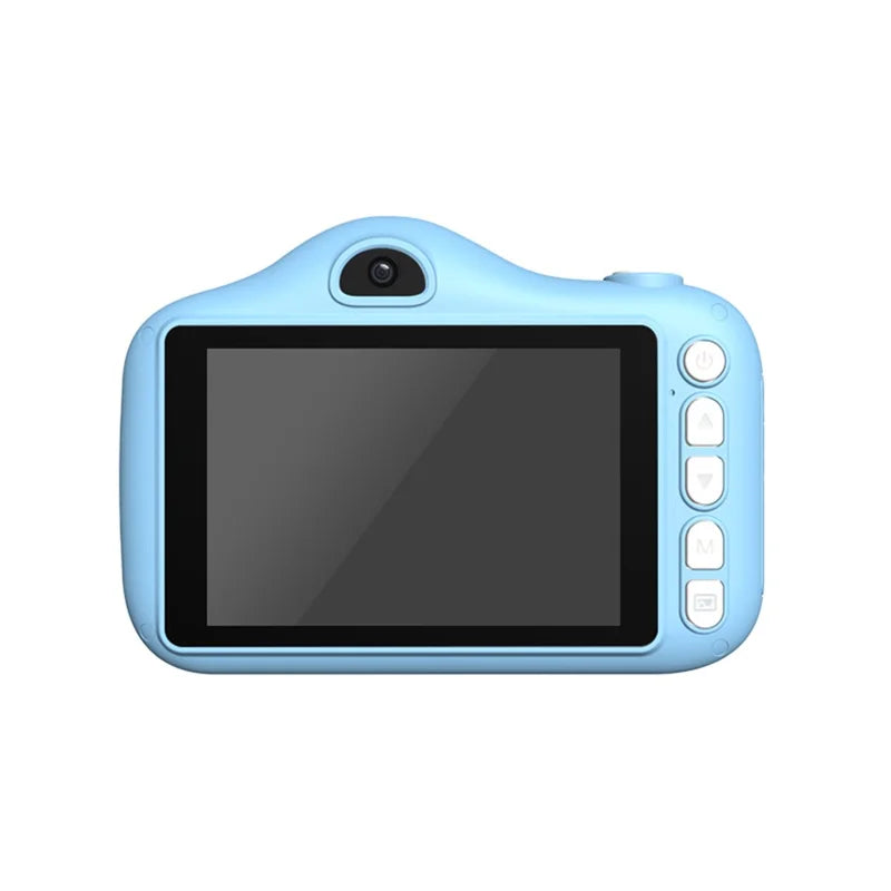 A2 2.4 Inch IPS Screen Macaron Cute Camera 4000W Dual Lens 1080P Portable Mini Camera with Lanyard for Kids (No Memory Card) - blue