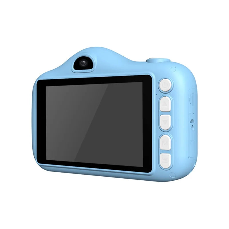 A2 2.4 Inch IPS Screen Macaron Cute Camera 4000W Dual Lens 1080P Portable Mini Camera with Lanyard for Kids (No Memory Card) - blue