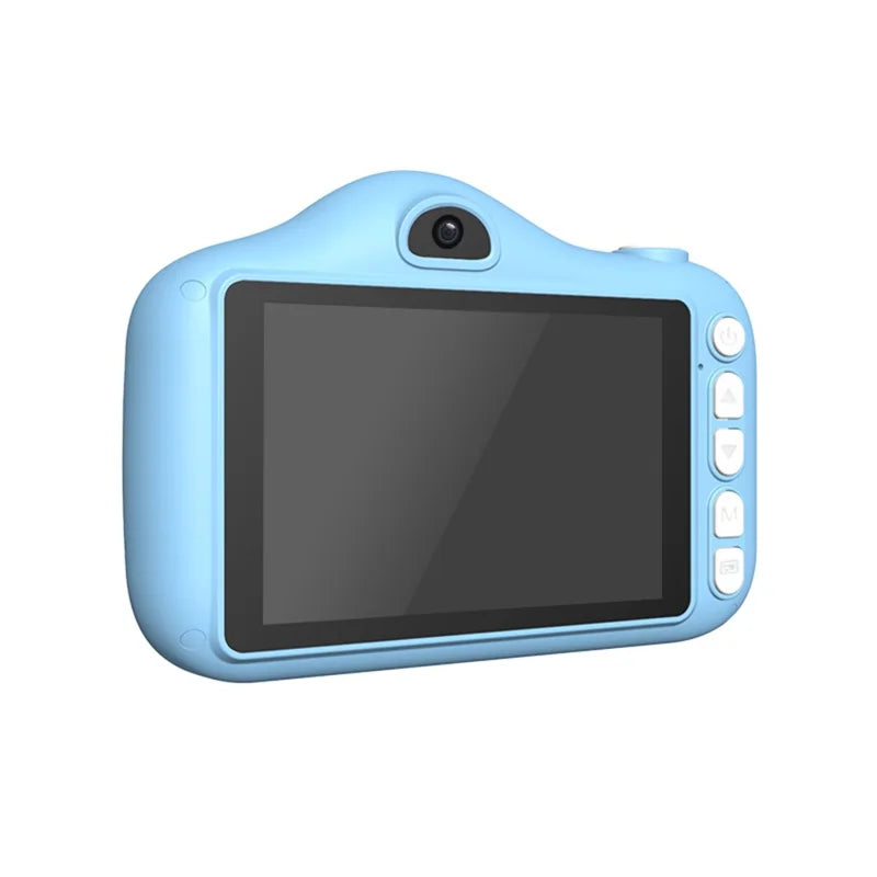 A2 2.4 Inch IPS Screen Macaron Cute Camera 4000W Dual Lens 1080P Portable Mini Camera with Lanyard for Kids (No Memory Card) - blue