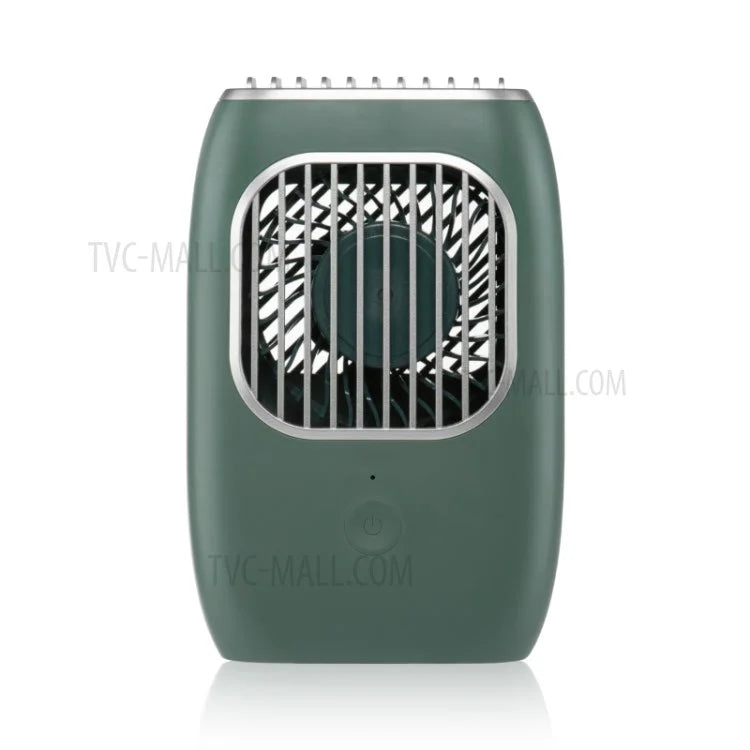 D302 Mini Portable Neck Hanging Fan USB Rechargeable Cooling Fans 3 Speeds Adjustable Air Cooler - Green