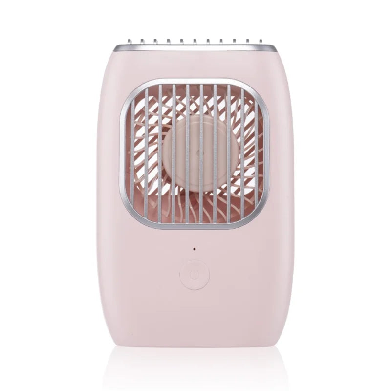 D302 Mini Portable Neck Hanging Fan USB Rechargeable Cooling Fans 3 Speeds Adjustable Air Cooler - Pink