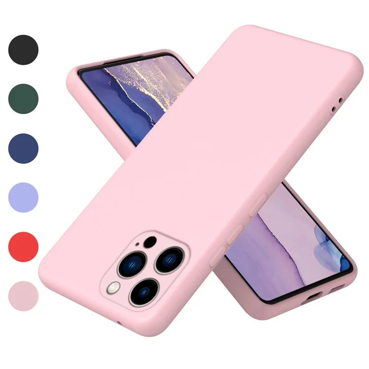 For iPhone 14 Pro Max 6.7 inch Fiber Lining Rubberized Phone Case 2.2mm Thickness Fall Prevention Soft TPU Back Cover - Pink