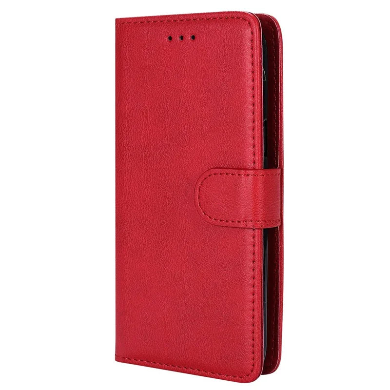 For iPhone 14 Pro Max Case 2 in 1 Detachable Magnetic Leather Wallet Mobile Cover with Strap - Red