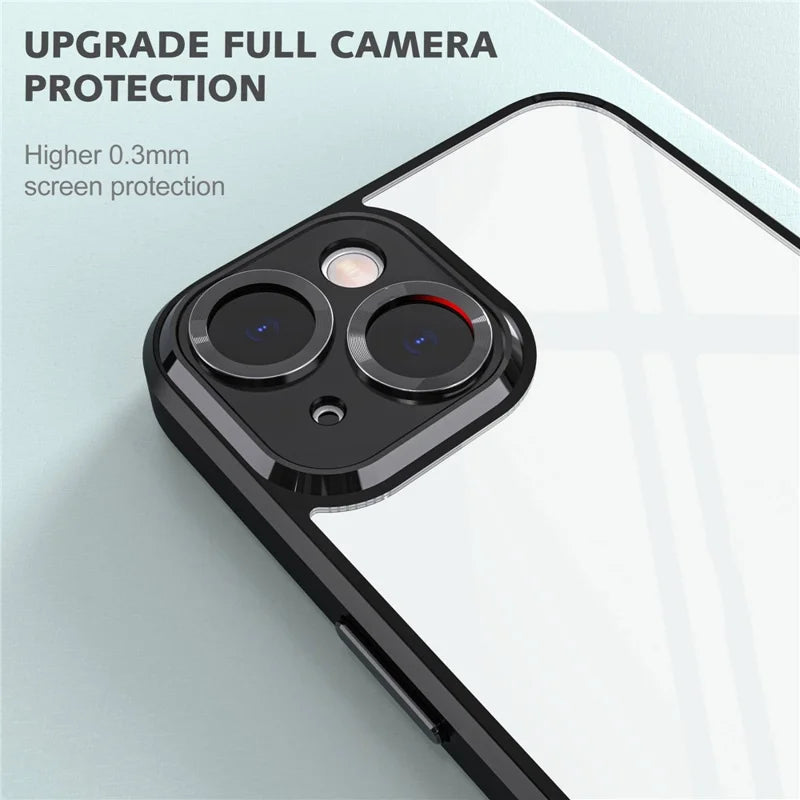 iPhone 14 Plus Cover Shockproof Precise Cutout Lens Protection Hybrid – Transparent/Sort