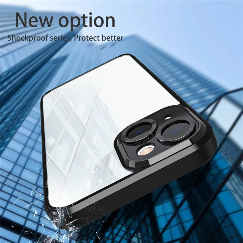 iPhone 14 Plus Cover Shockproof Precise Cutout Lens Protection Hybrid – Transparent/Sort