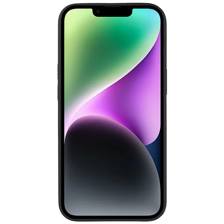 Electroplating Design Phone Shell for iPhone 14 Plus, V-Shape Stitching Line TPU+PU Leather Phone Cover Case - Black