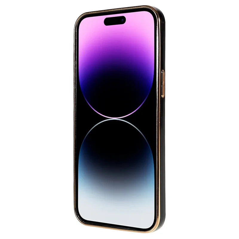 For iPhone 14 Pro Max Soft TPU Phone Case Camera Lens Protection Electroplated Phone Cover - Black