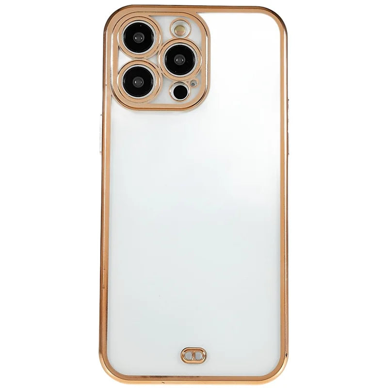 For iPhone 14 Pro Max Soft TPU Phone Case Camera Lens Protection Electroplated Phone Cover - Black
