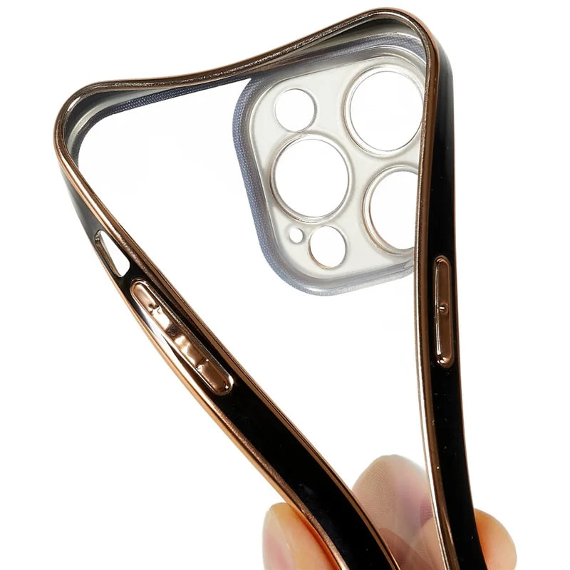 iPhone 14 Pro Max TPU Cover Soft Camera Lens Protection Electroplated – Sort