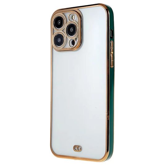 For iPhone 14 Pro Max Soft TPU Phone Case Camera Lens Protection Electroplated Phone Cover - Green