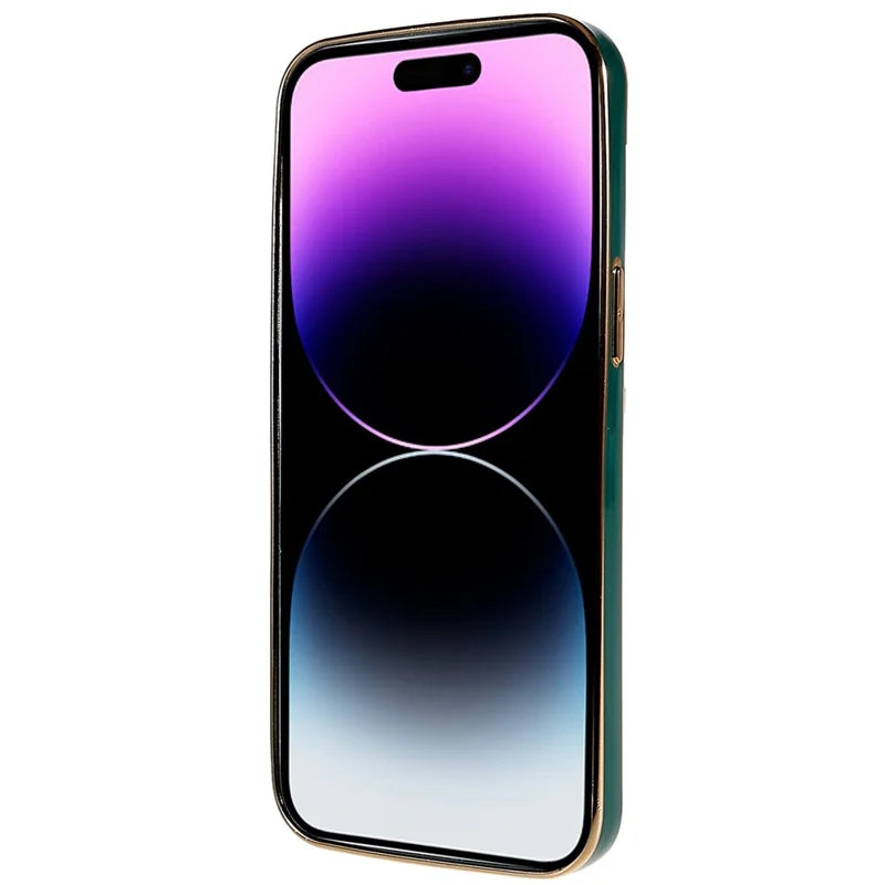 For iPhone 14 Pro Max Soft TPU Phone Case Camera Lens Protection Electroplated Phone Cover - Green