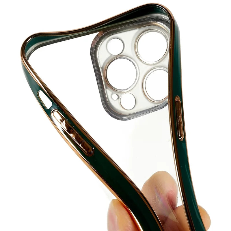 iPhone 14 Pro Max TPU Cover Soft Camera Lens Protection Electroplated – Grøn