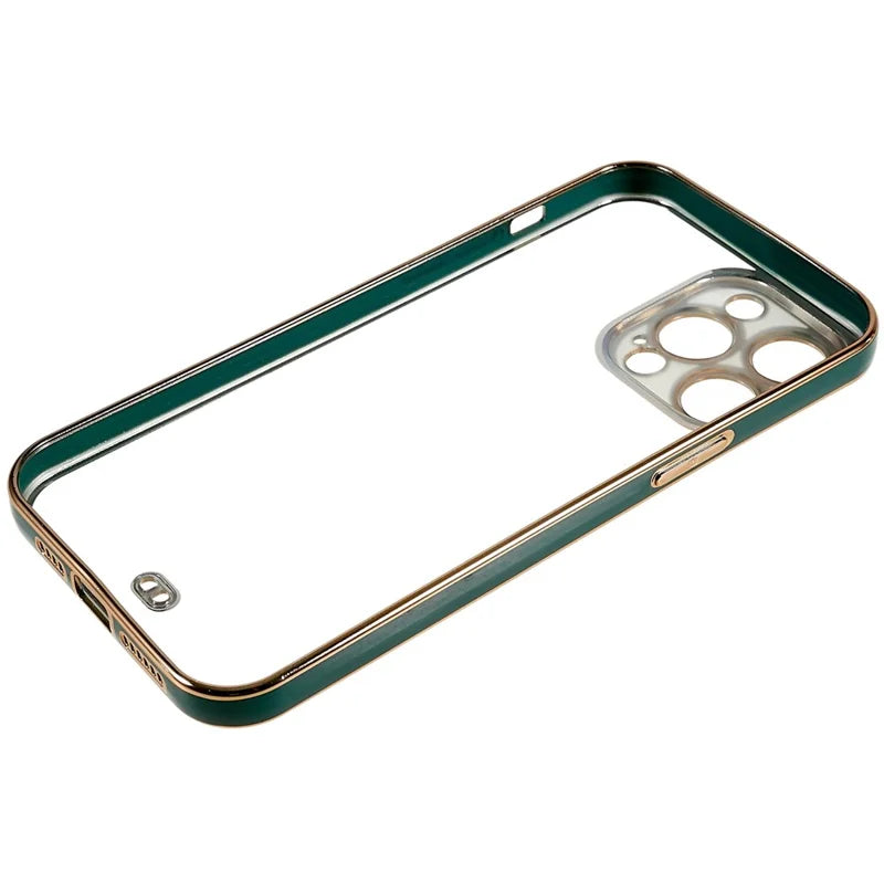 iPhone 14 Pro Max TPU Cover Soft Camera Lens Protection Electroplated – Grøn