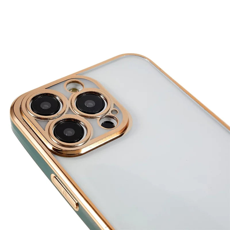 iPhone 14 Pro Max TPU Cover Soft Camera Lens Protection Electroplated – Grøn