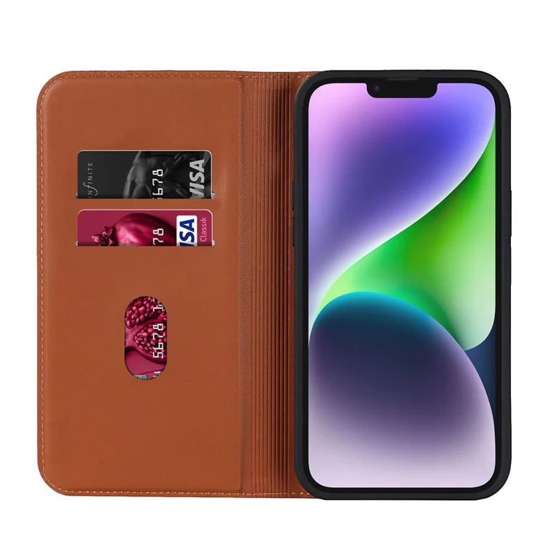 iPhone 13/14 RFID MagS Stand Brun - EOL