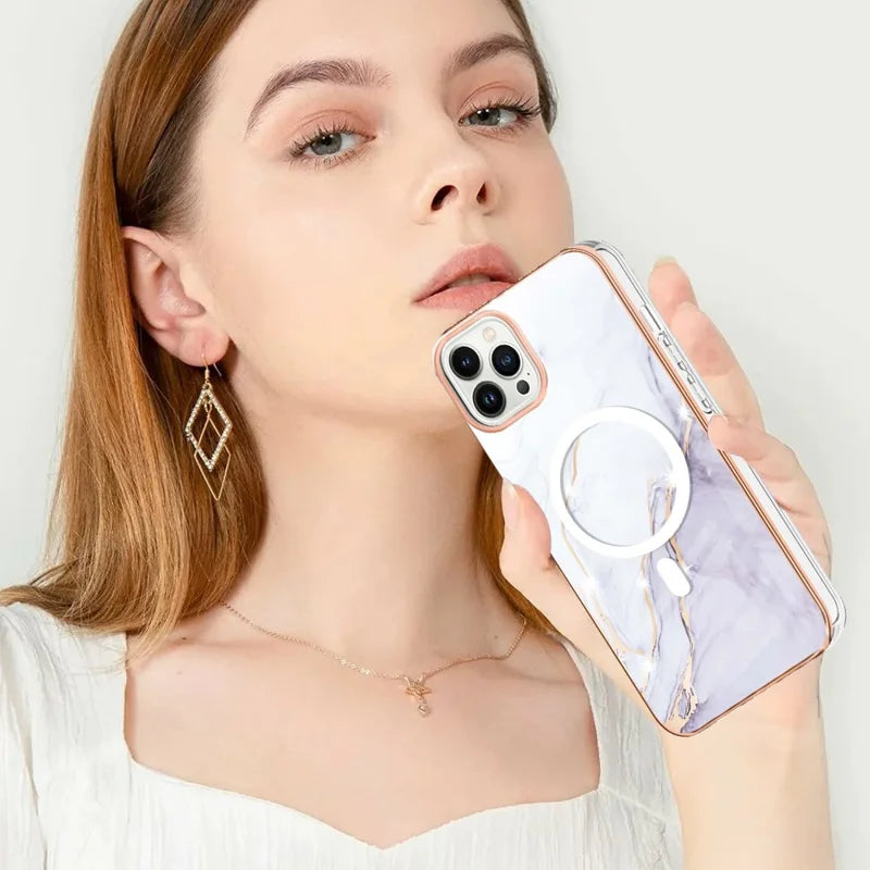 iPhone 14 Pro max  - magsafe - marmor hvid