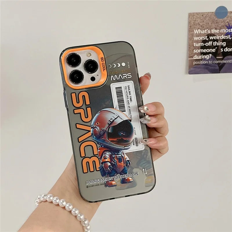 iPhone 13 Pro max, Graffiti, orange astronaut panda