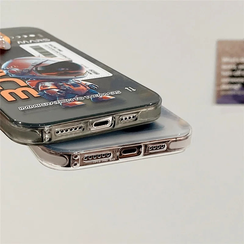 iPhone 14 Pro max, Graffiti, silver astronaut panda