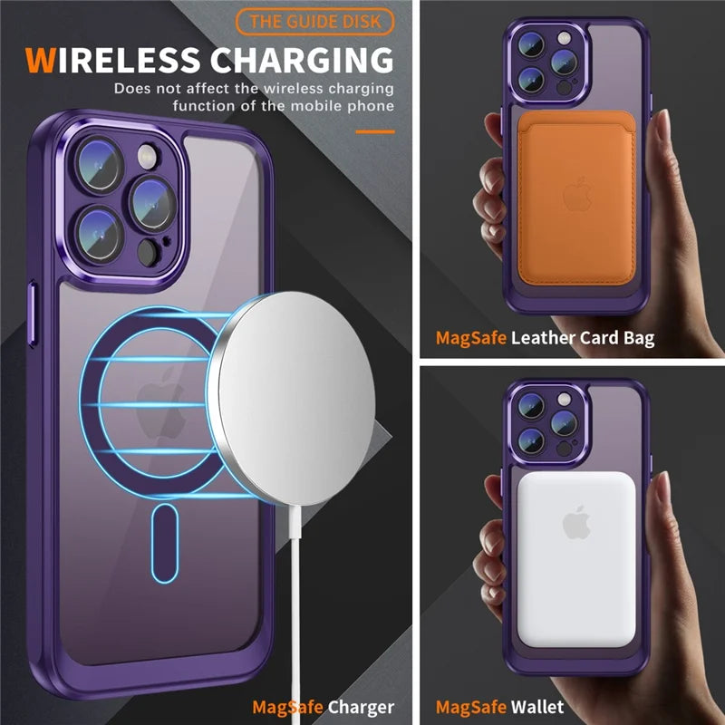 iPhone 15 Pro Max Cover with MagSafe & Lens Film  - Dark Purple