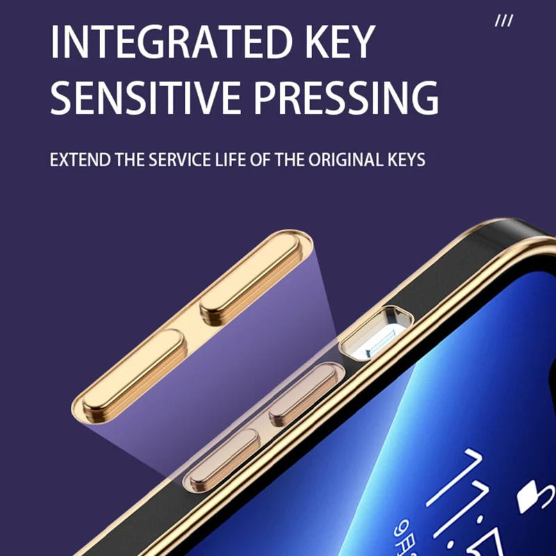 For iPhone 15 Pro Max TPU Case Electroplated Transparent Phone Cover - Black