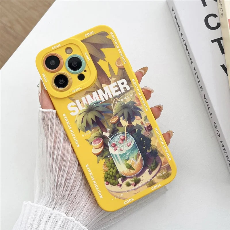 iPhone 15 Pro Max Back Cover - Yellow+Mojito