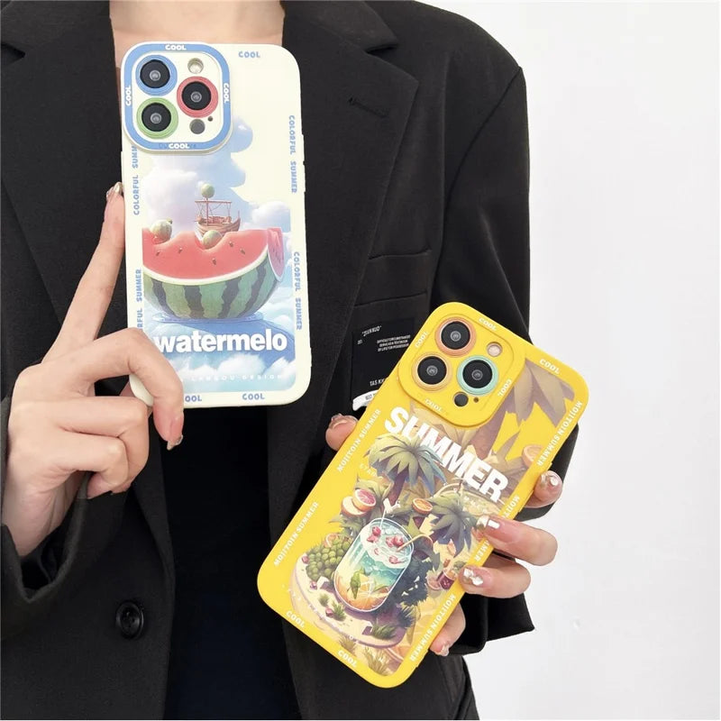 iPhone 15 Pro Max Back Cover - Yellow+Mojito