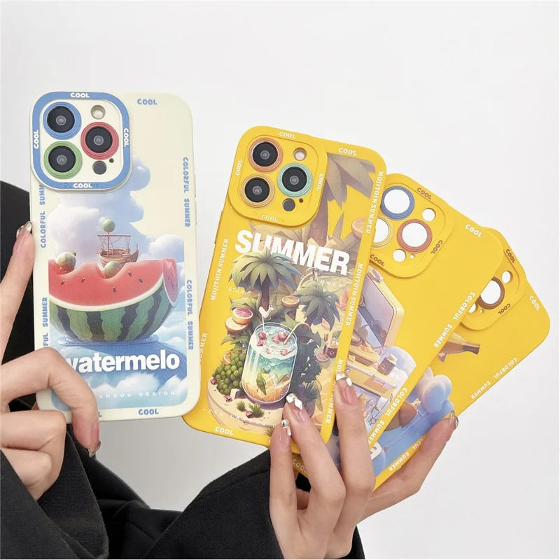 iPhone 15 Pro Max Back Cover - Yellow+Mojito