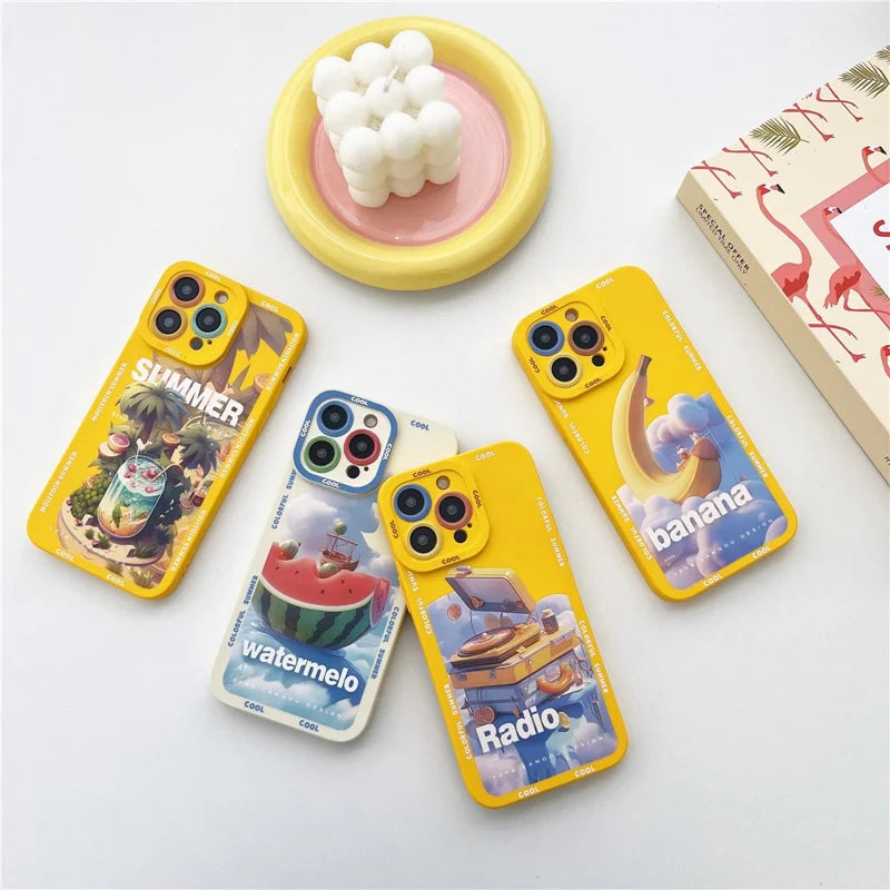 iPhone 15 Pro Max Back Cover - Yellow+Mojito