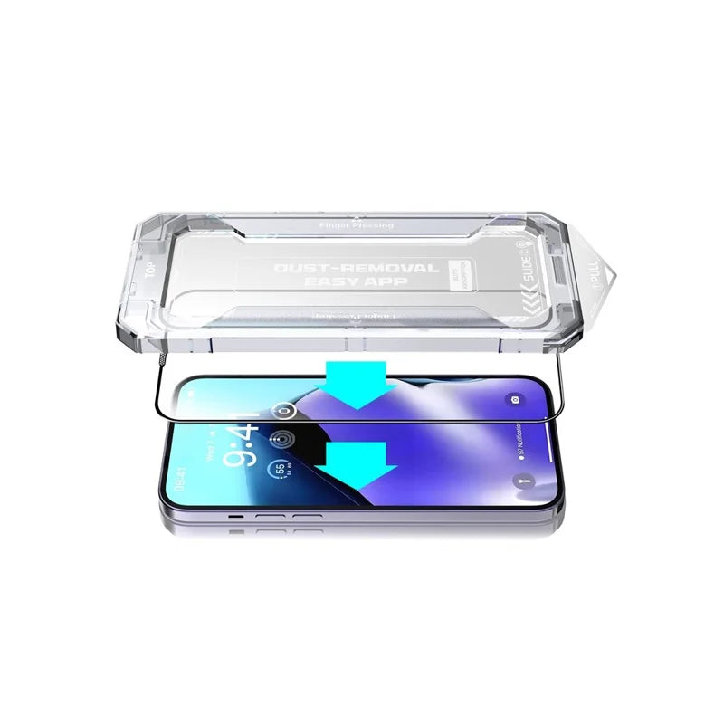 Silk Printing Screen Protector for iPhone 12 Pro Max HD Clear Tempered Glass Film with Easy Installation Tool