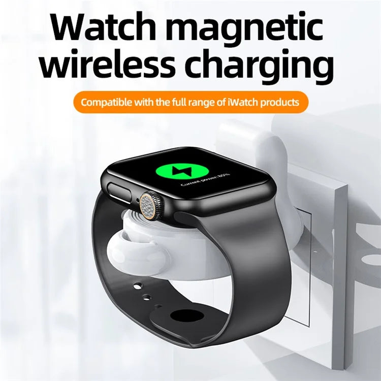 JJT-983 For Apple Watch Series 1-7 / SE Portable USB Wireless Charger Smart Watch Magnetic Charging Dock